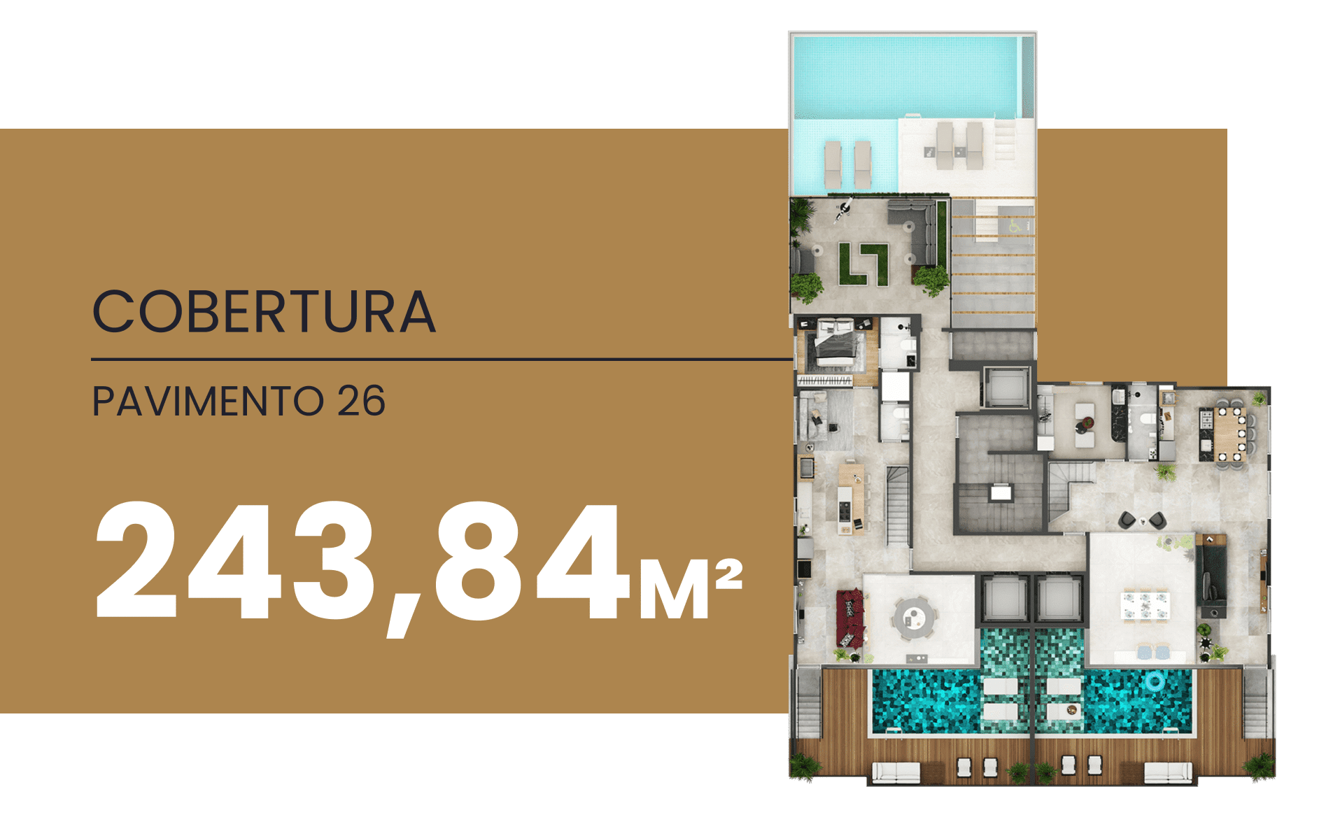 Planta Cobertura 243.84m²